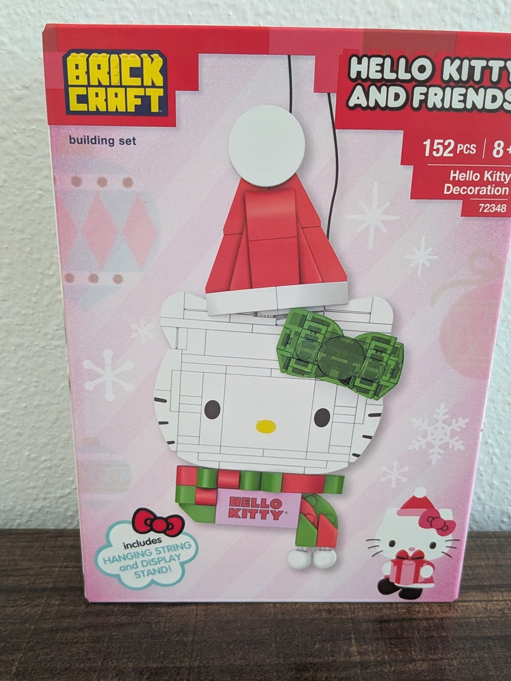 Hello Kitty Holiday Building Ornament - Pink, White & Green -